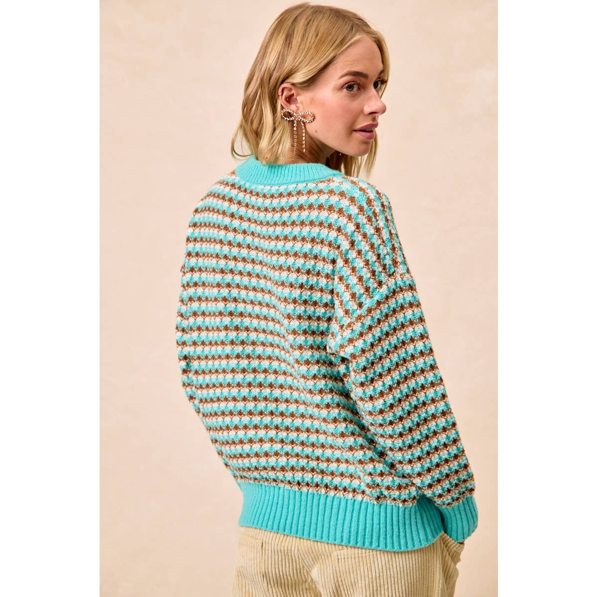 Mint & Brown Chunky Sweater