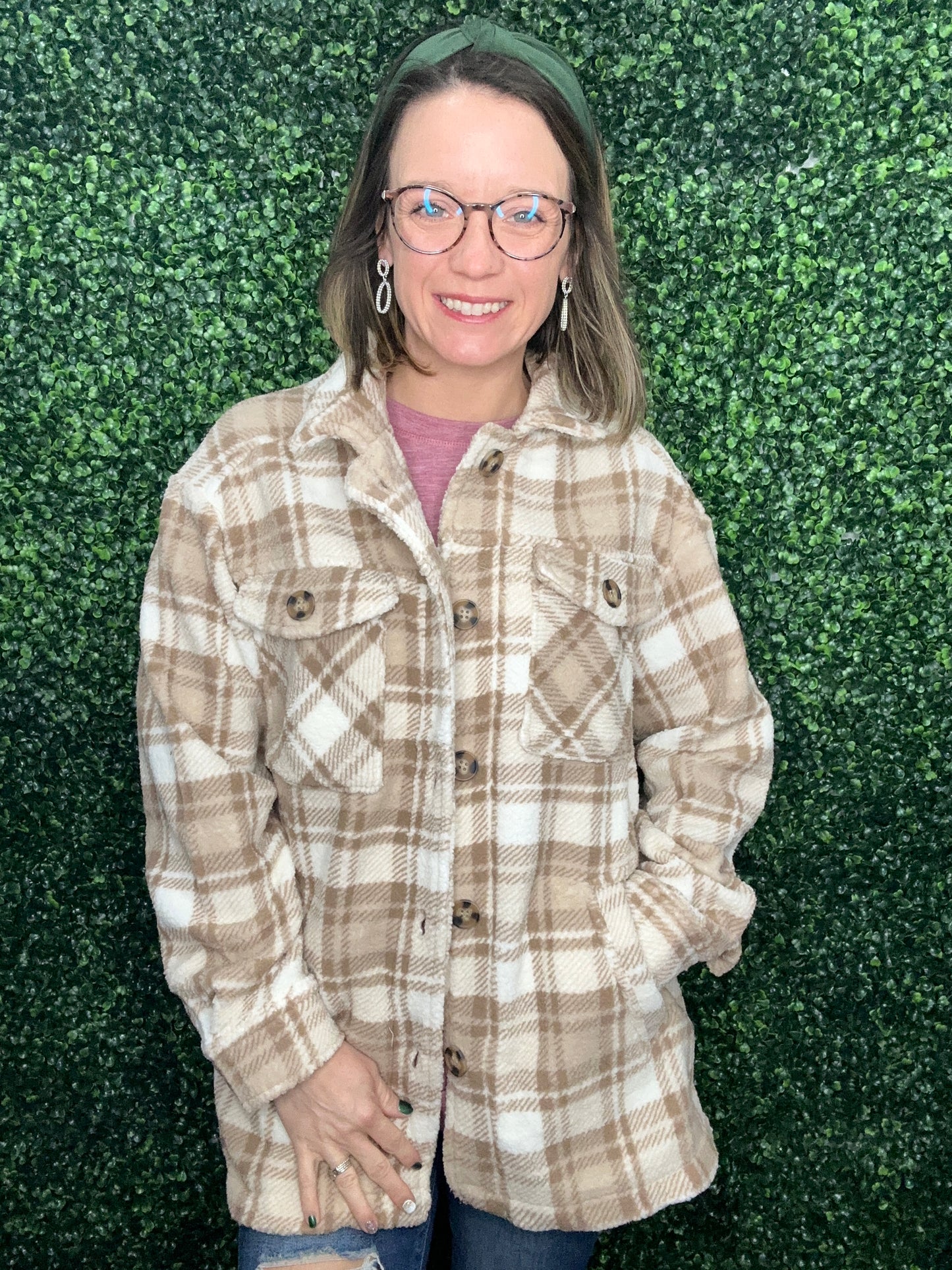 PLAID SHERPA JACKET