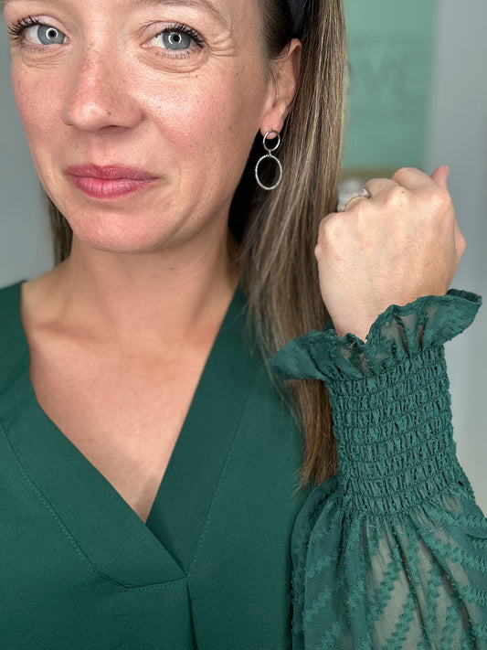 HUNTER SHEER SLEEVE TOP-8408