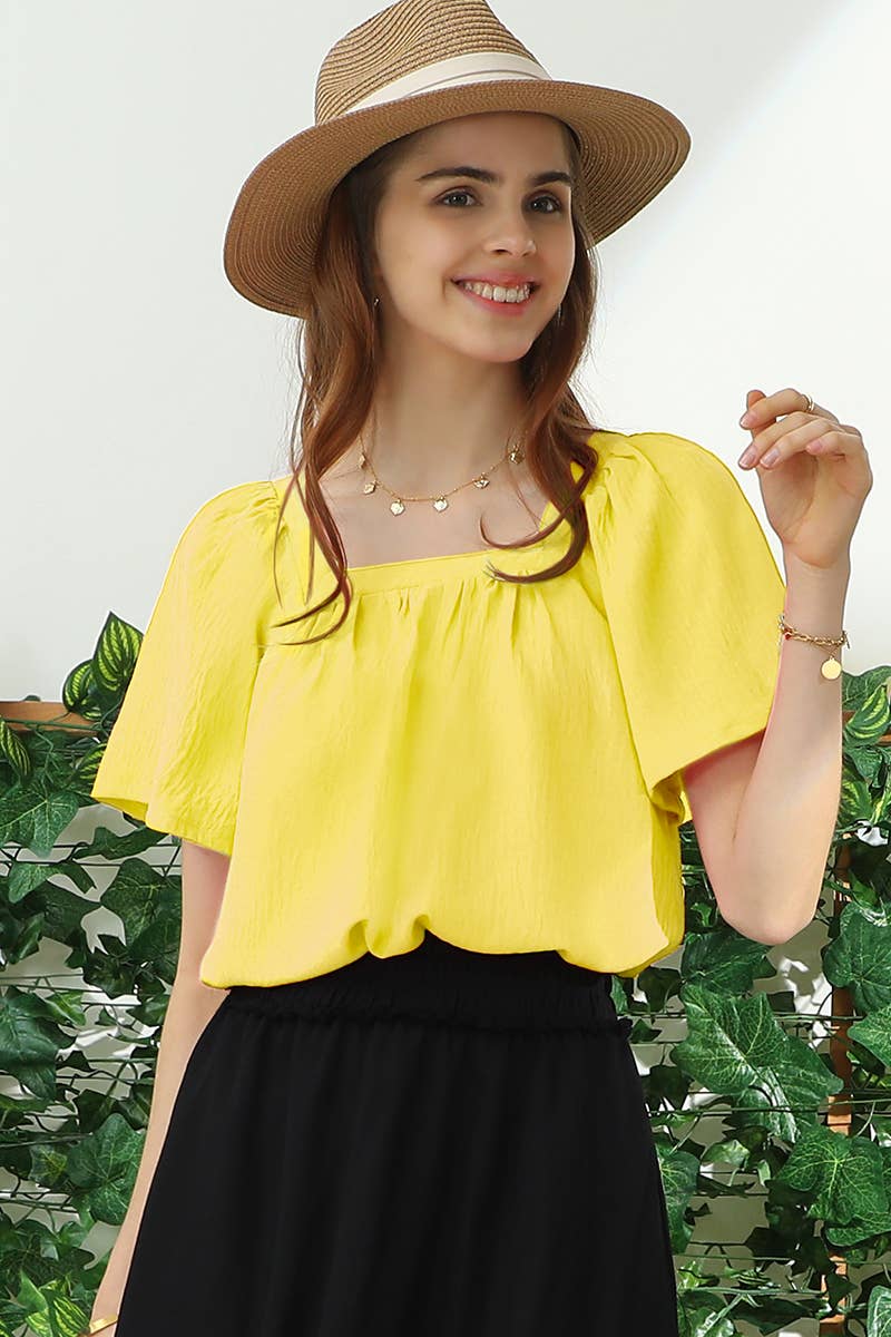 Square Neck Ruffle Top 192