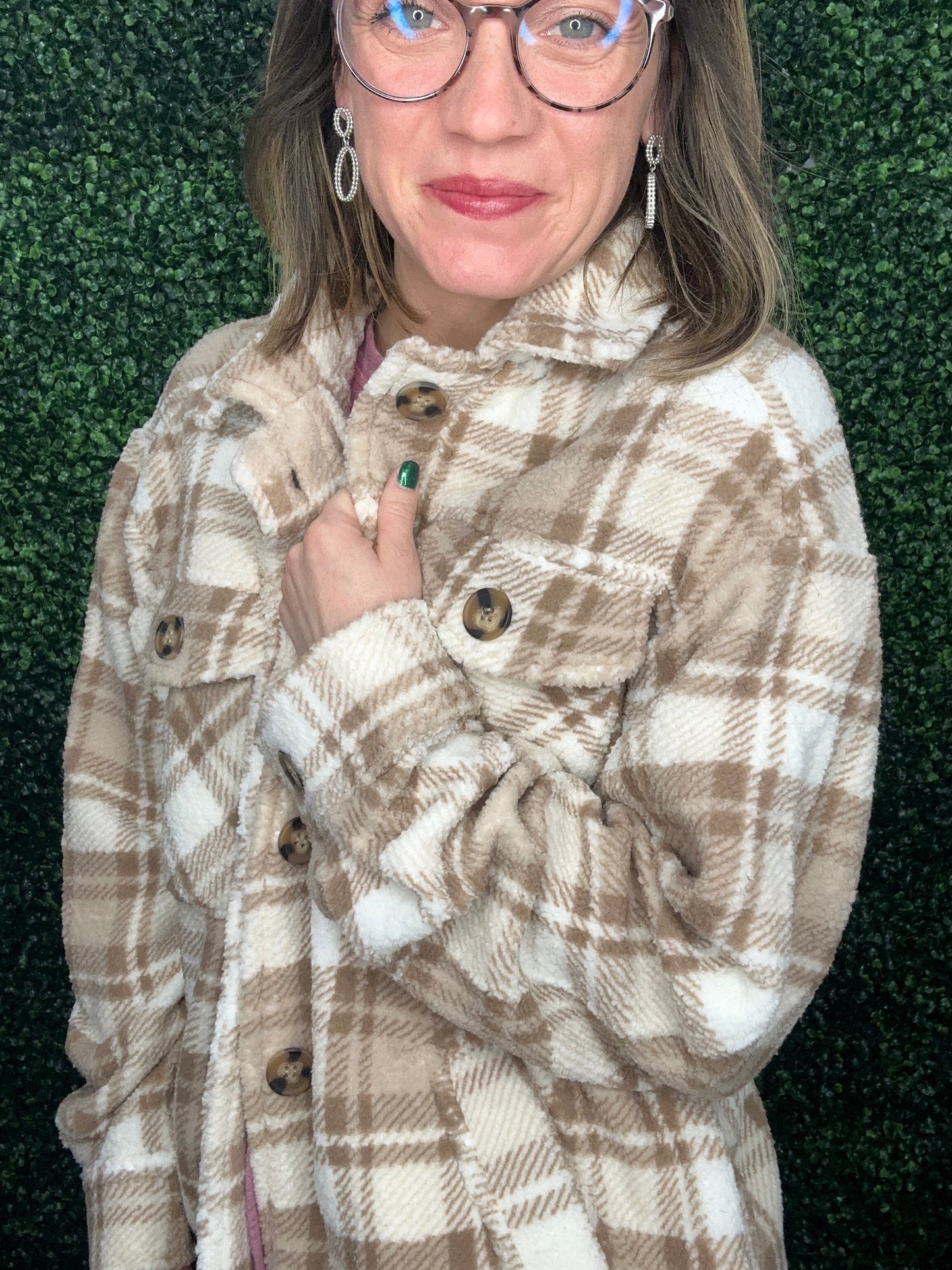 PLAID SHERPA JACKET