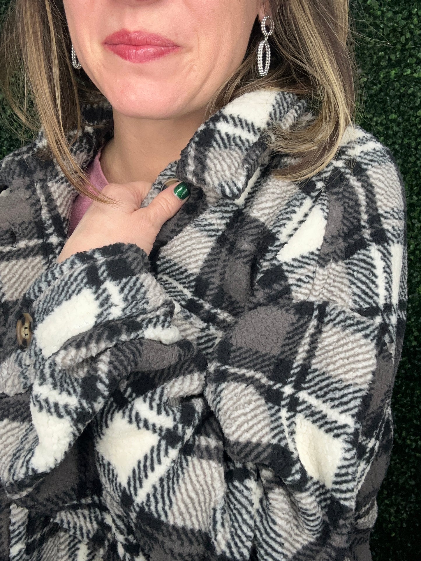 PLAID SHERPA JACKET