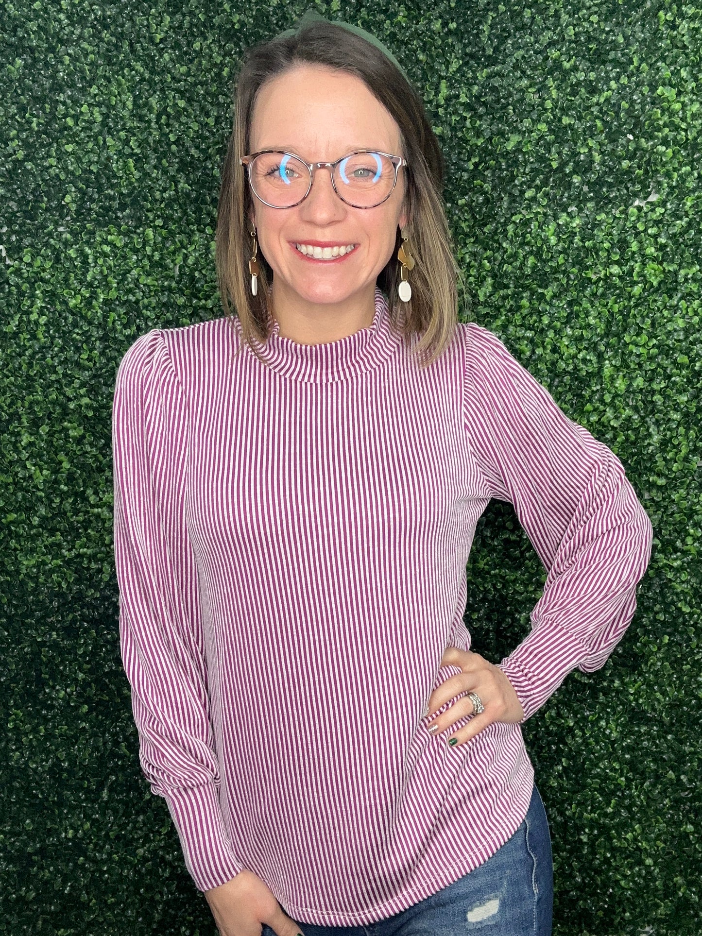 RIBBED PUFF L/S TOP