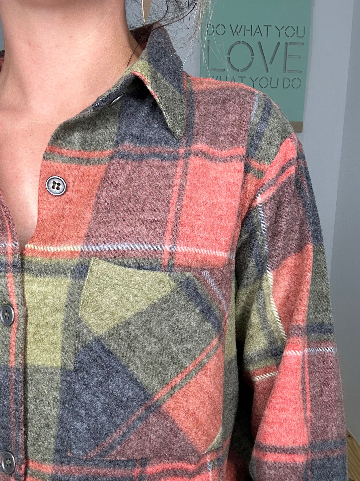 PLAID BUTTON UP-1368