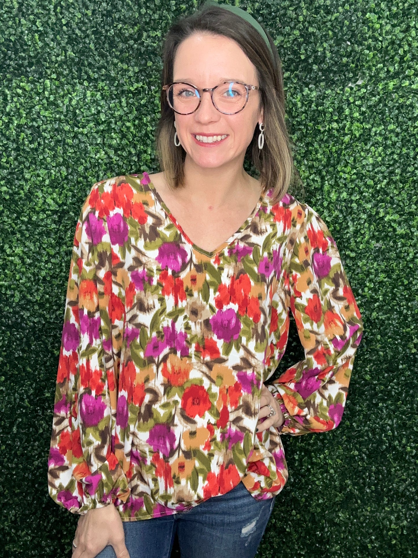 POPPY FLORAL TOP-4141