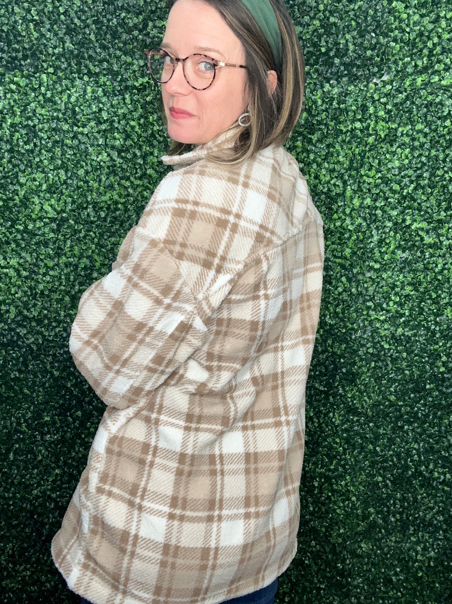 PLAID SHERPA JACKET