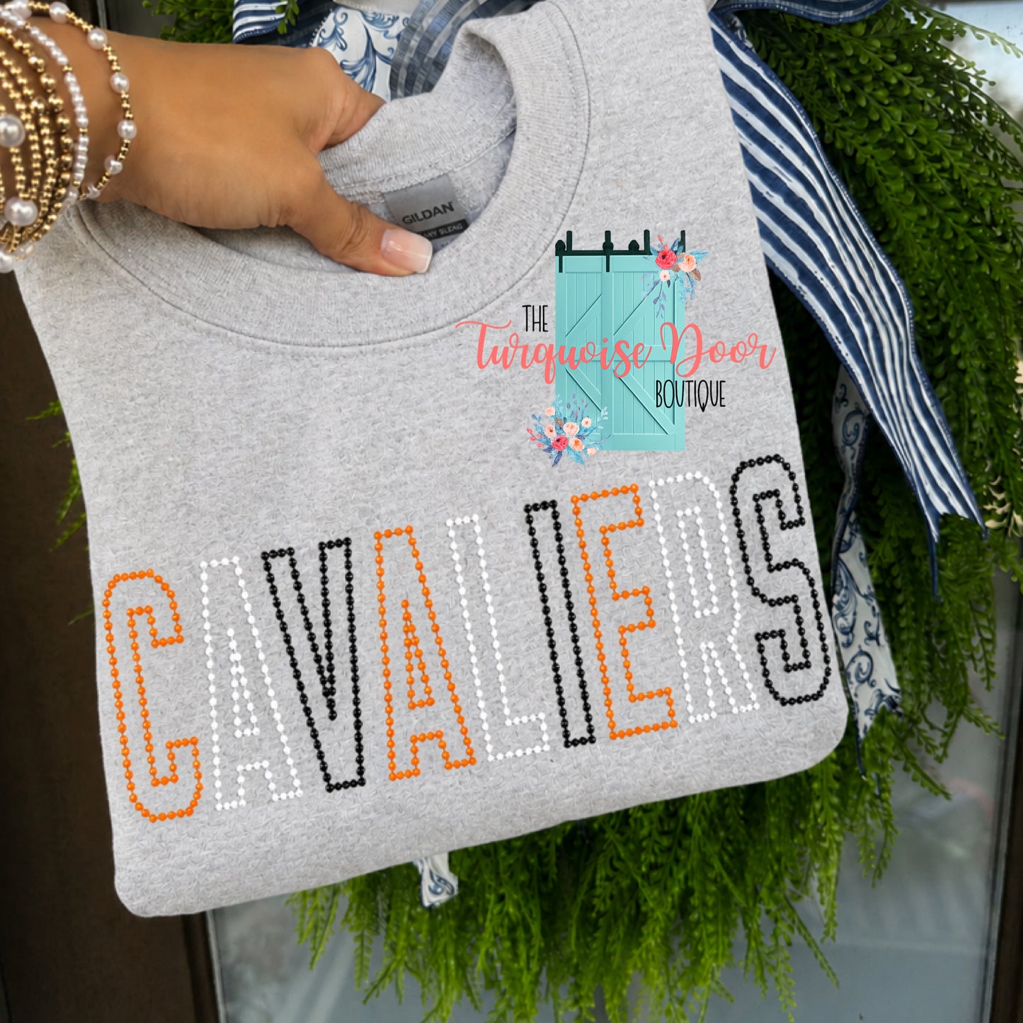 Cavaliers Embroidered Dot Sweatshirt
