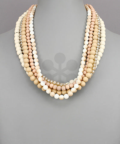 WOOD LAYERED NECKLACE
