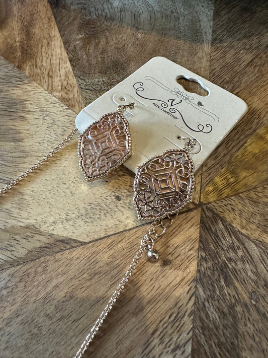 FOIL NECKLACE + EARRING SET