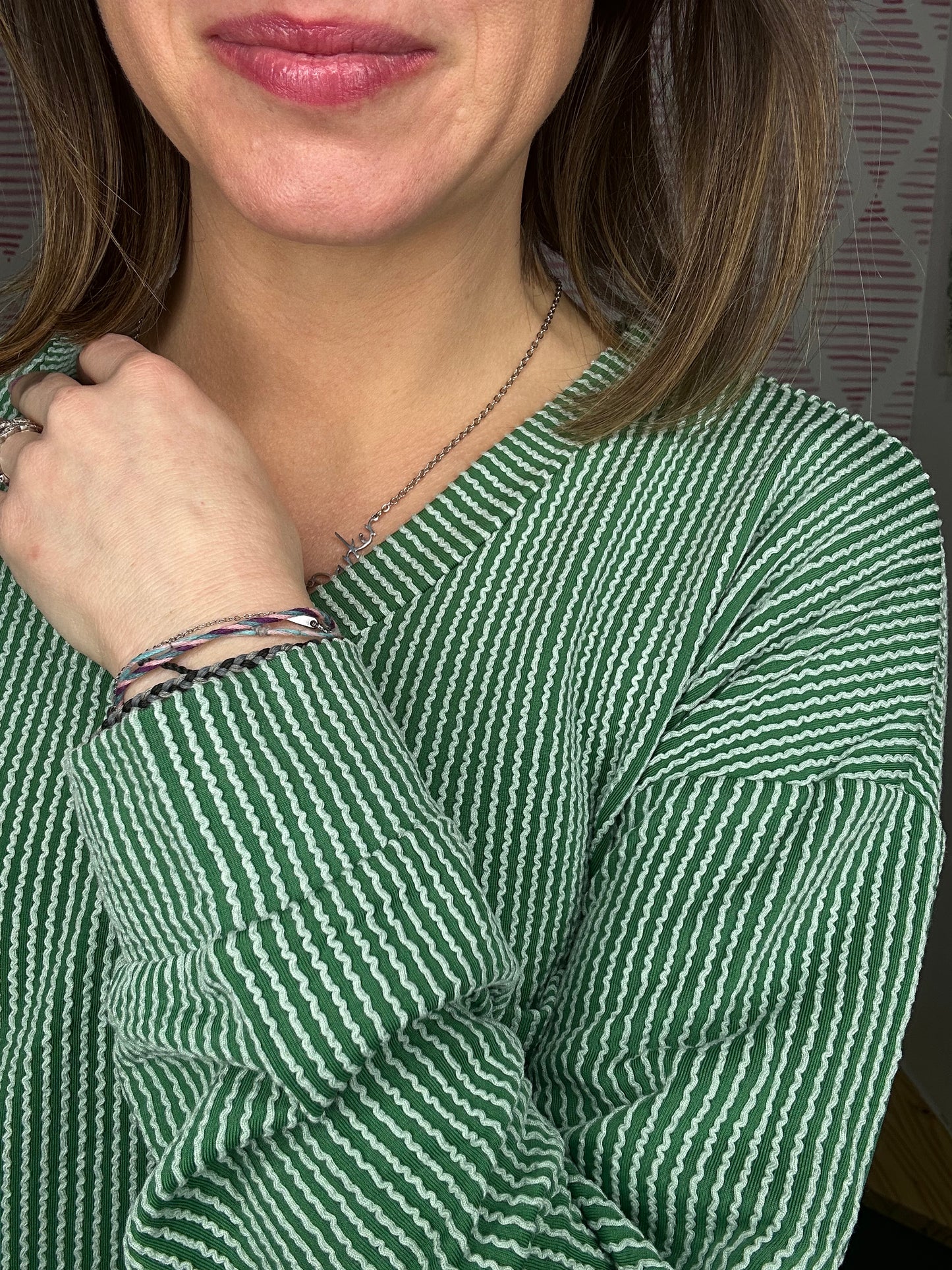 Green Ribbed Top