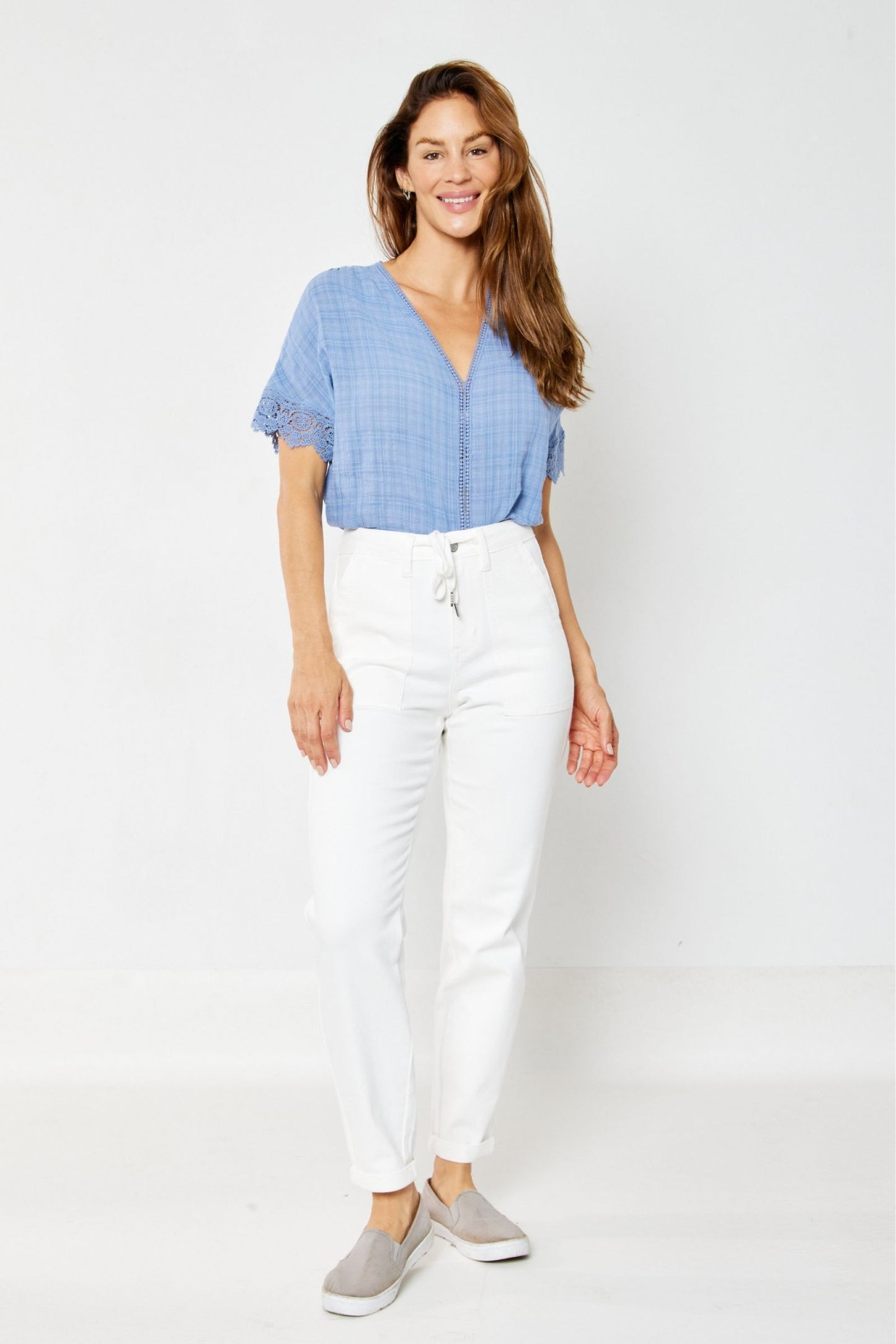 JUDY BLUE WHITE JOGGERS