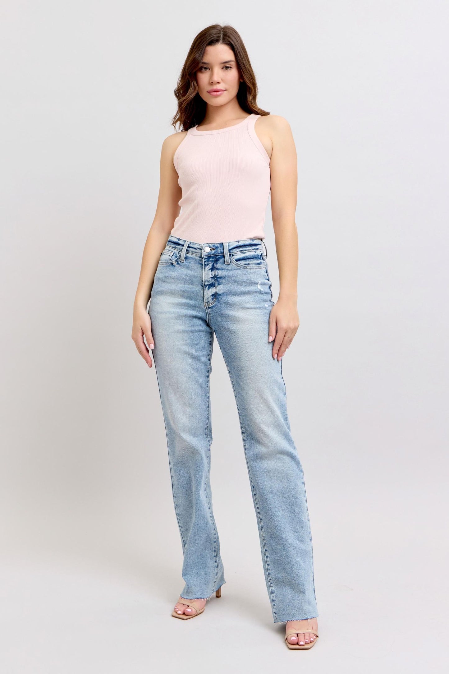 Judy Blue Light Wash Dad Jean