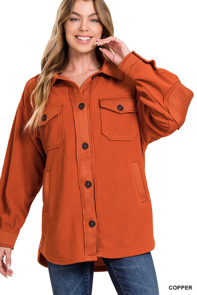 OVERSIZED FLEECE SHACKET-4000