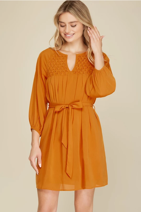 CARAMEL DRESS-2530