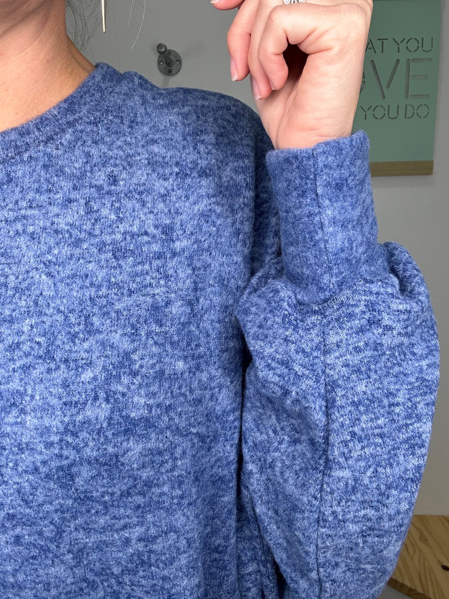 NAVY BRUSHED SWEATER-2164