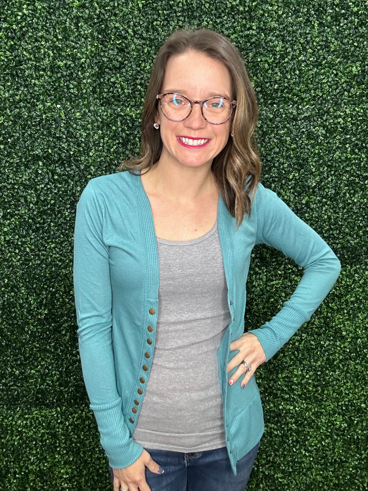 SNAP BUTTON CARDIGAN-2039