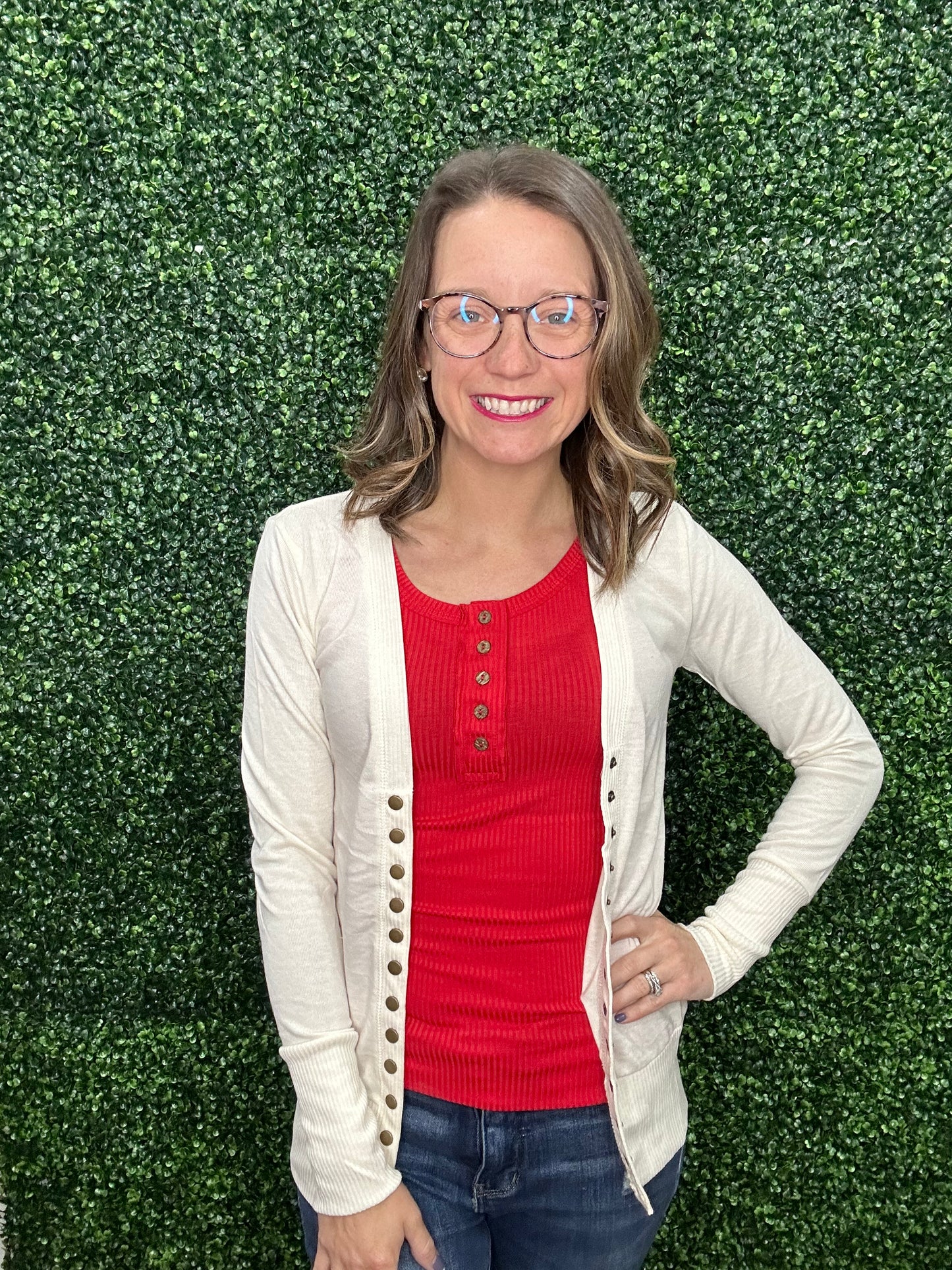 SNAP BUTTON CARDIGAN-2039