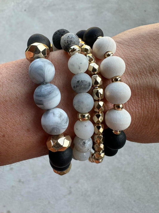 BLACK/GRAY STRETCH STACK