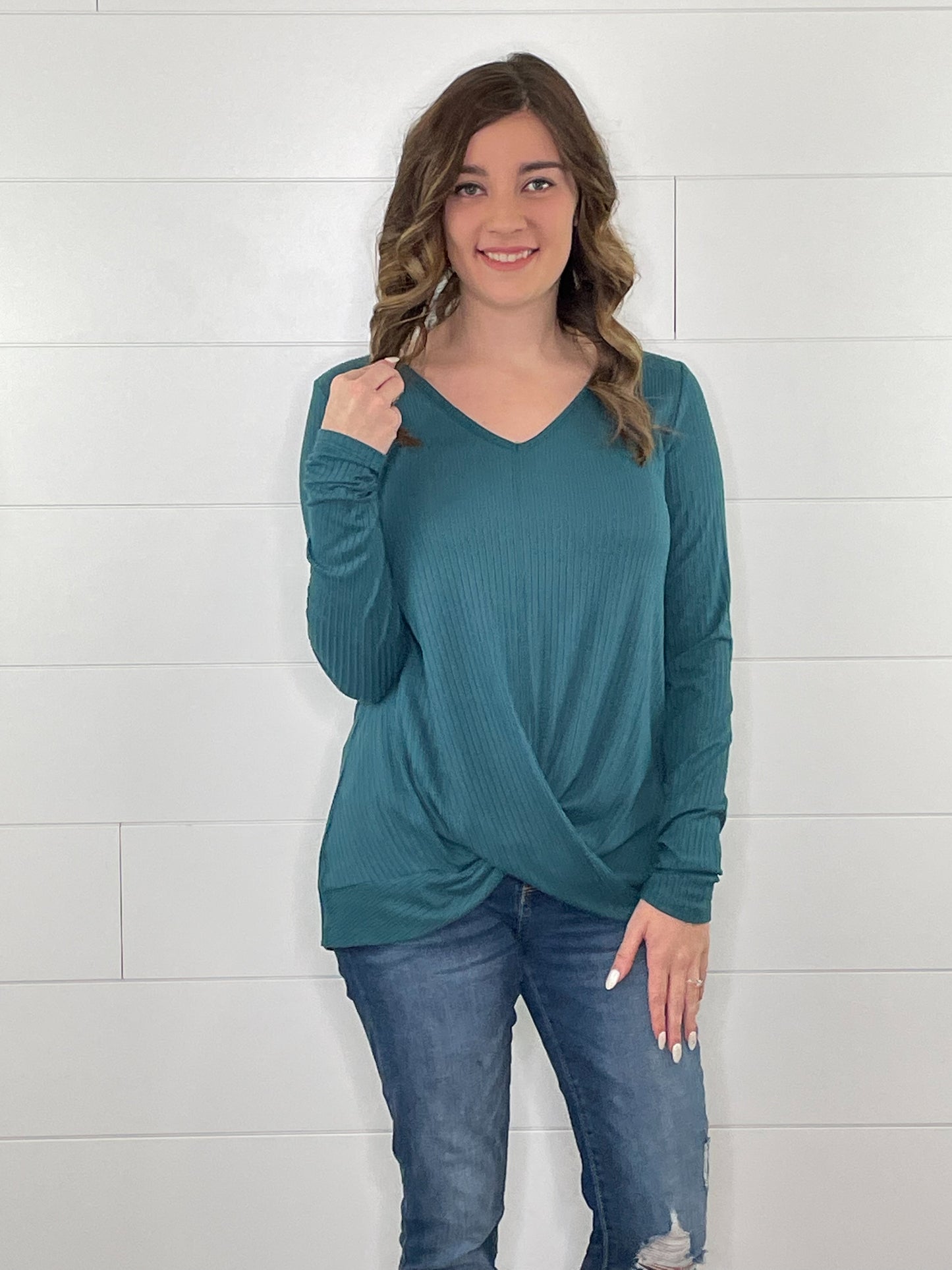 Ribbed Twist Top