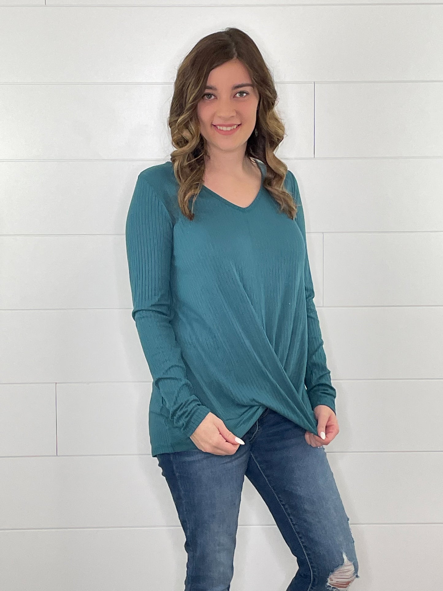 Ribbed Twist Top