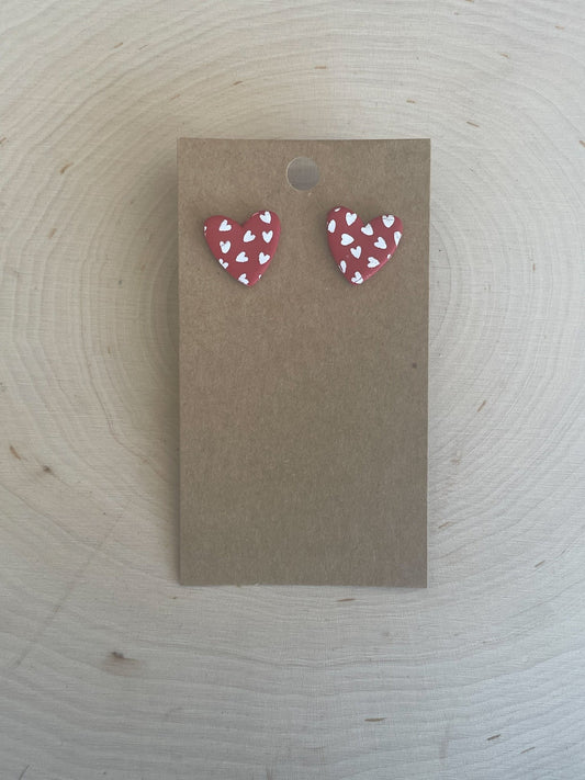 White Heart Studs