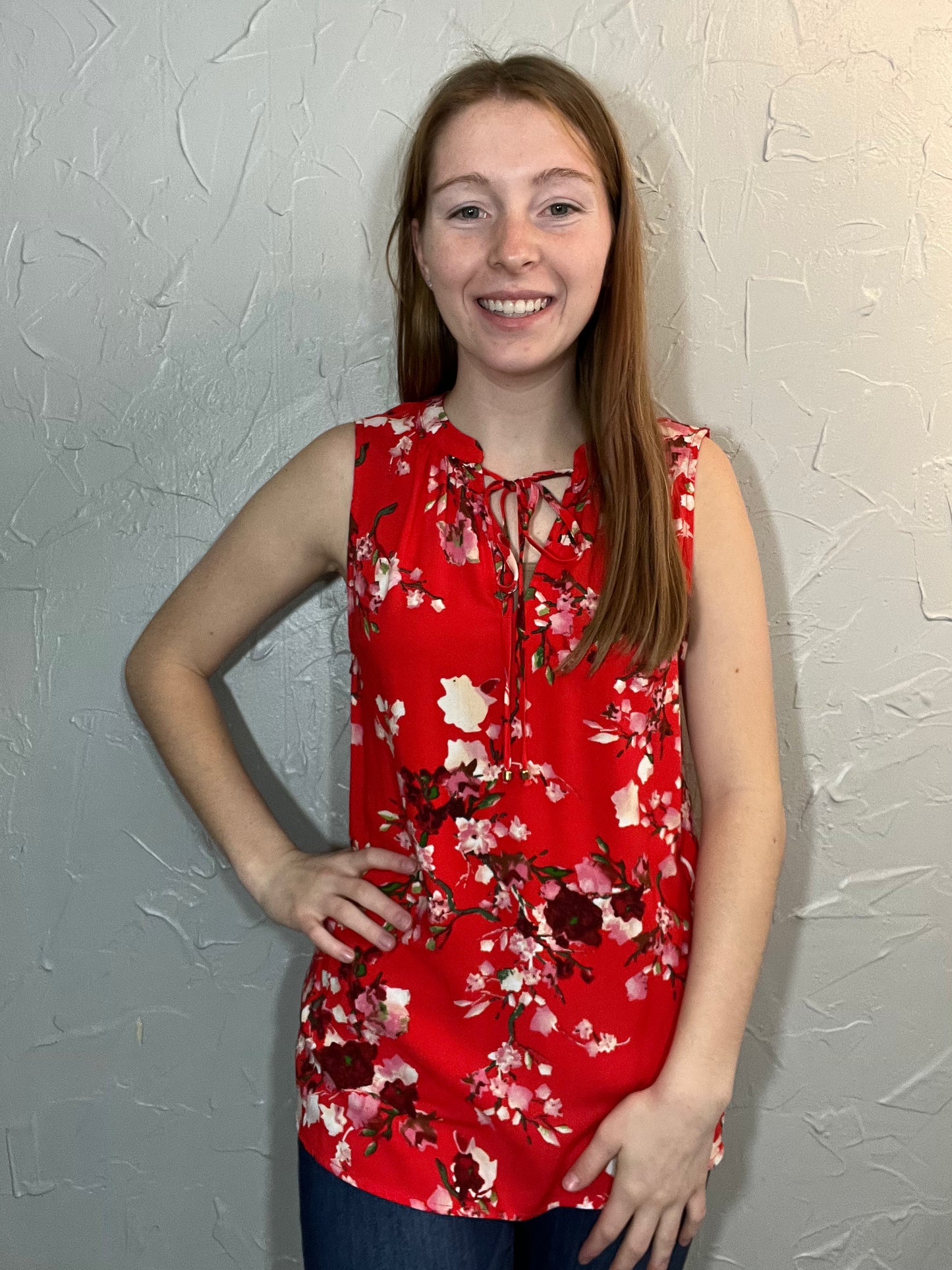 Red Floral Tank