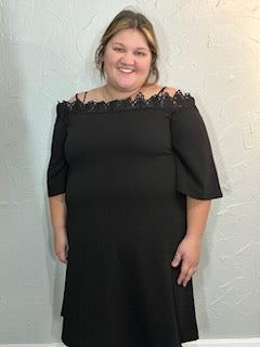 Black Neckline Detail Dress