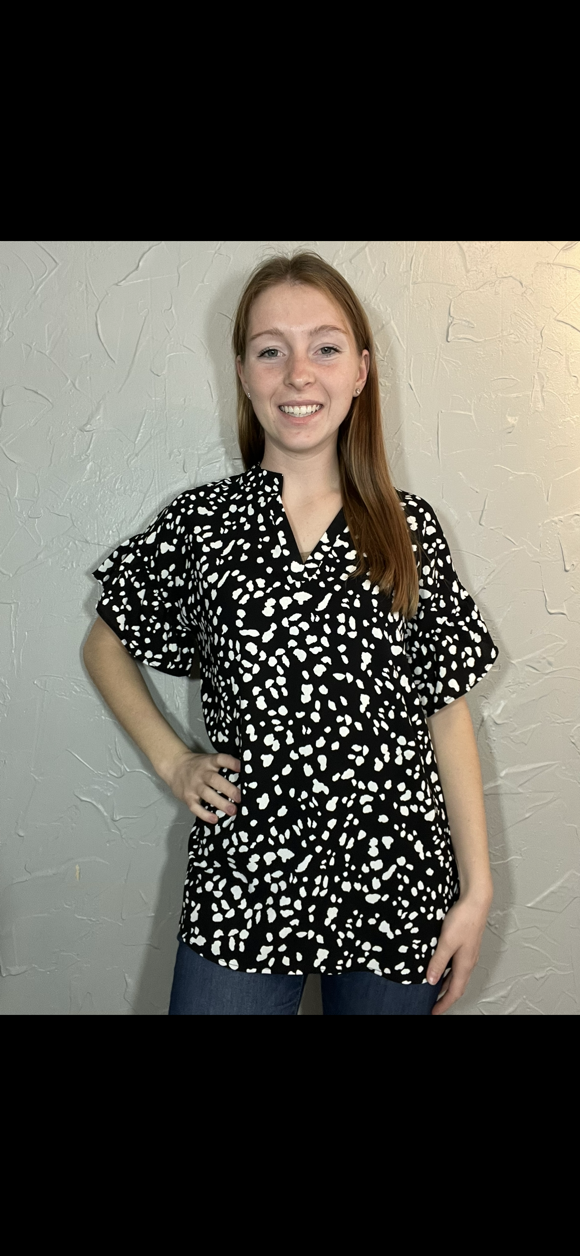 Curvy Ruffle Sleeve Blouse