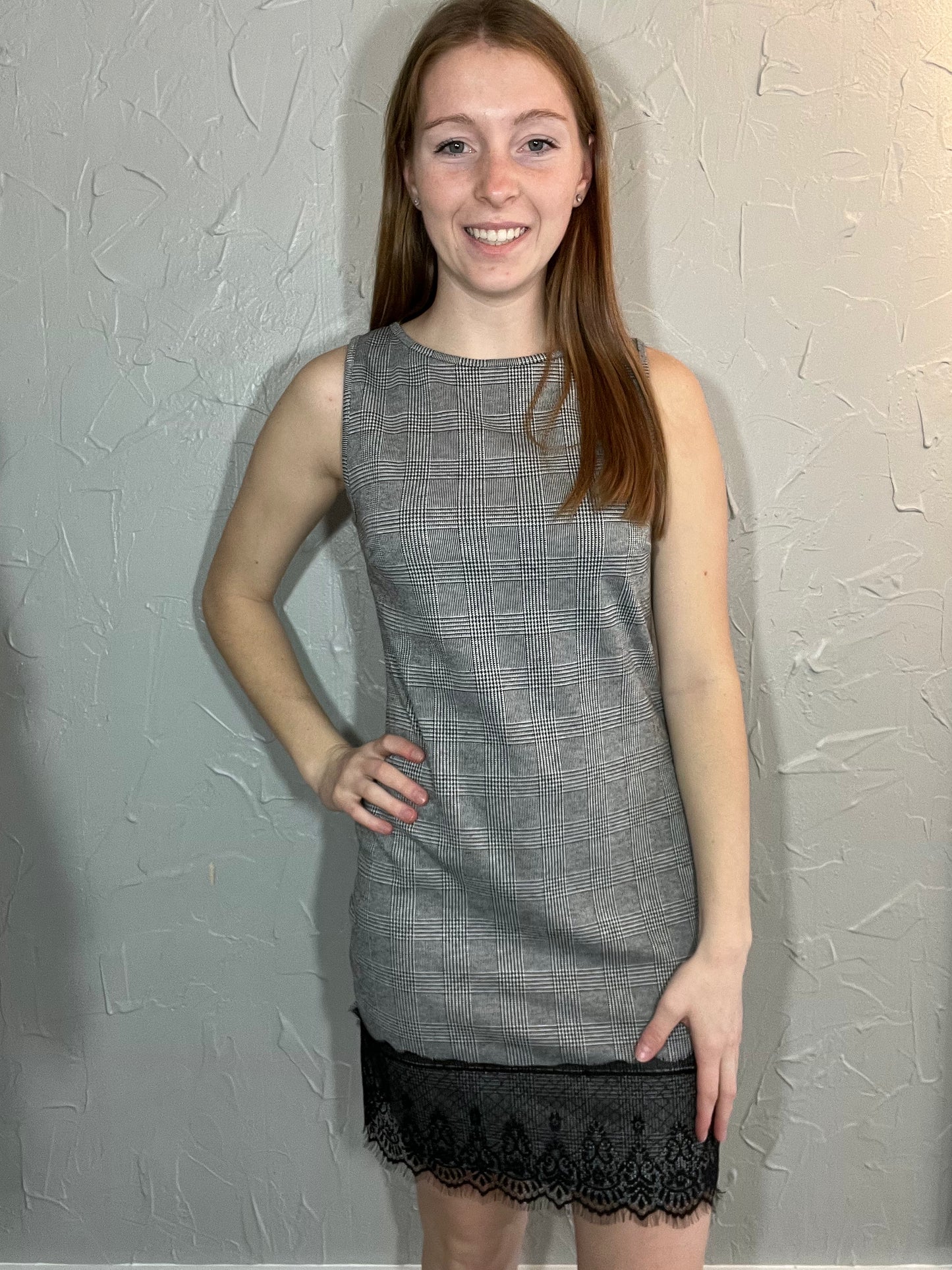 Black Lace Knit Dress