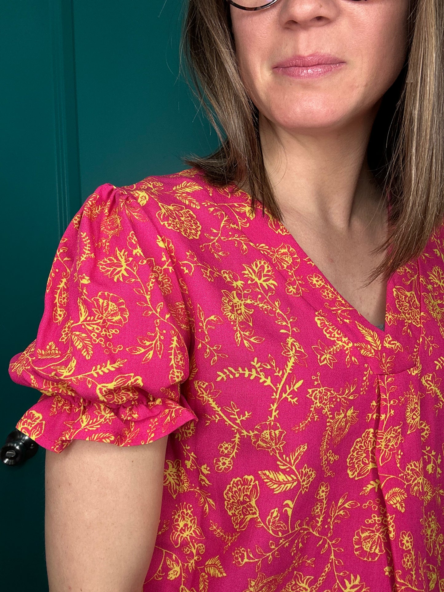 JACQUARD FLORAL DRESS TOP-5002