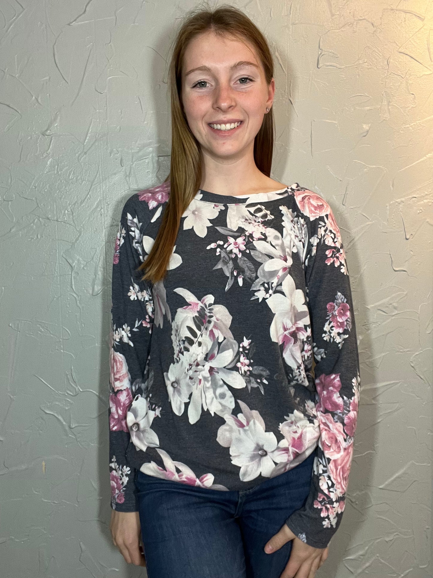 Curvy Floral Contrast Top