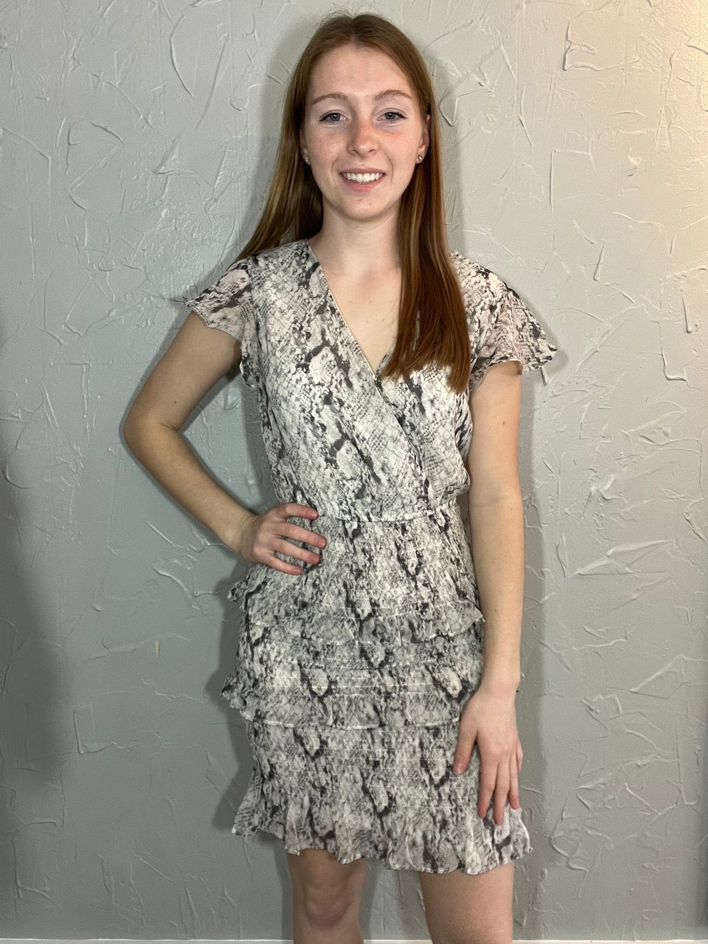 Ruffled Reptile Dress