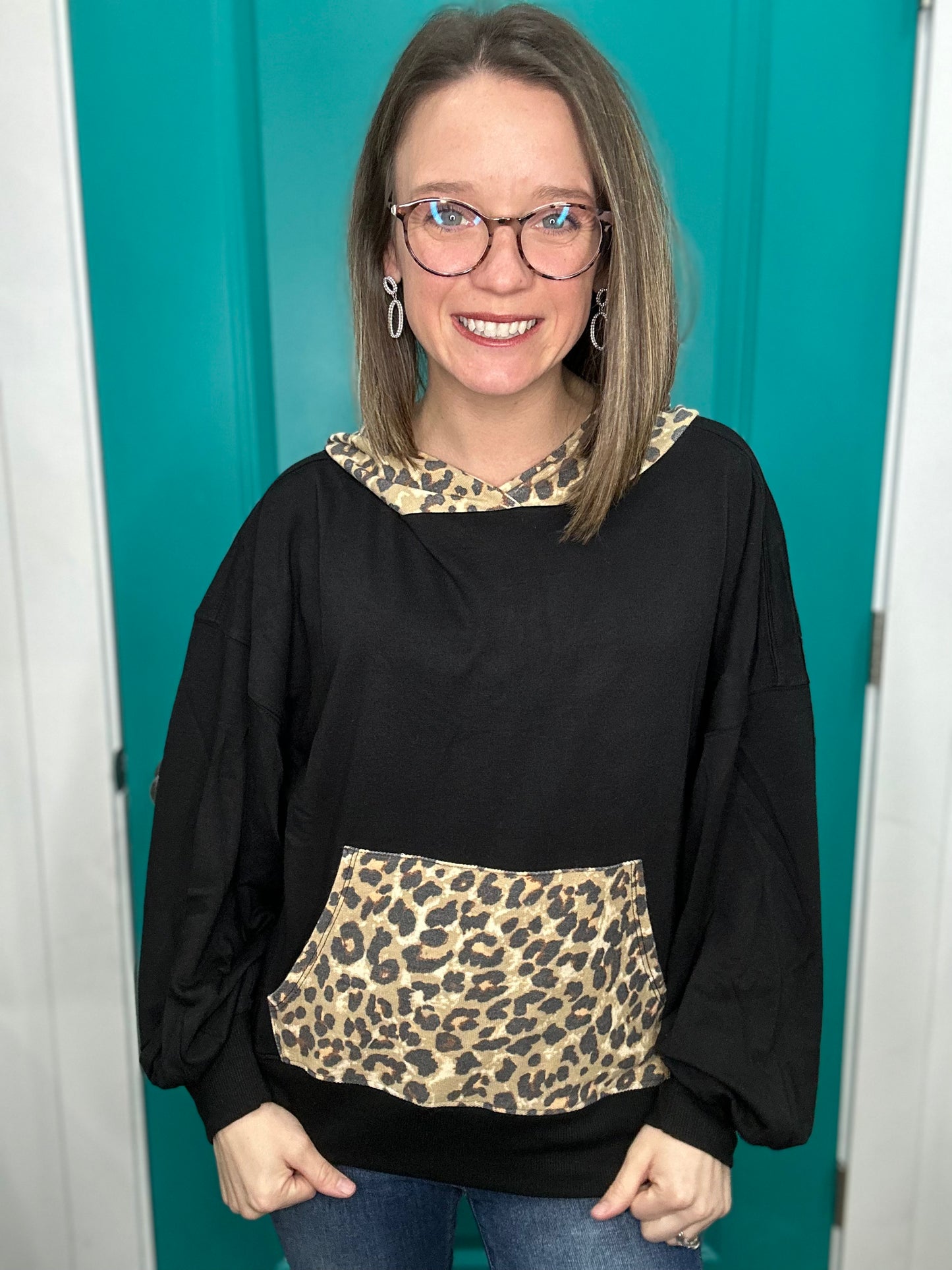 TERRY LEOPARD HOODIE