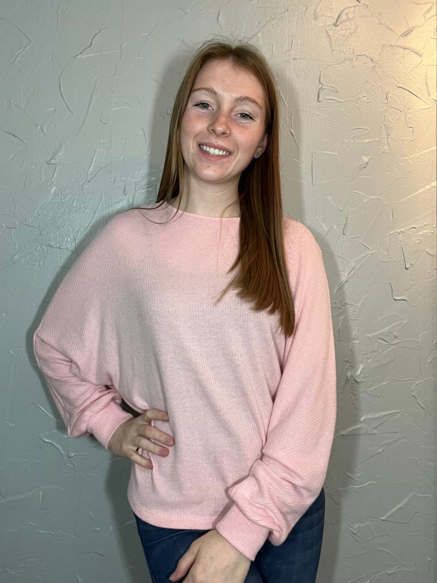Dolman Brush Ribbed Top