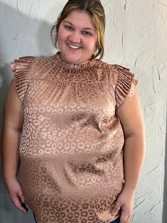 Taupe Leopard Top