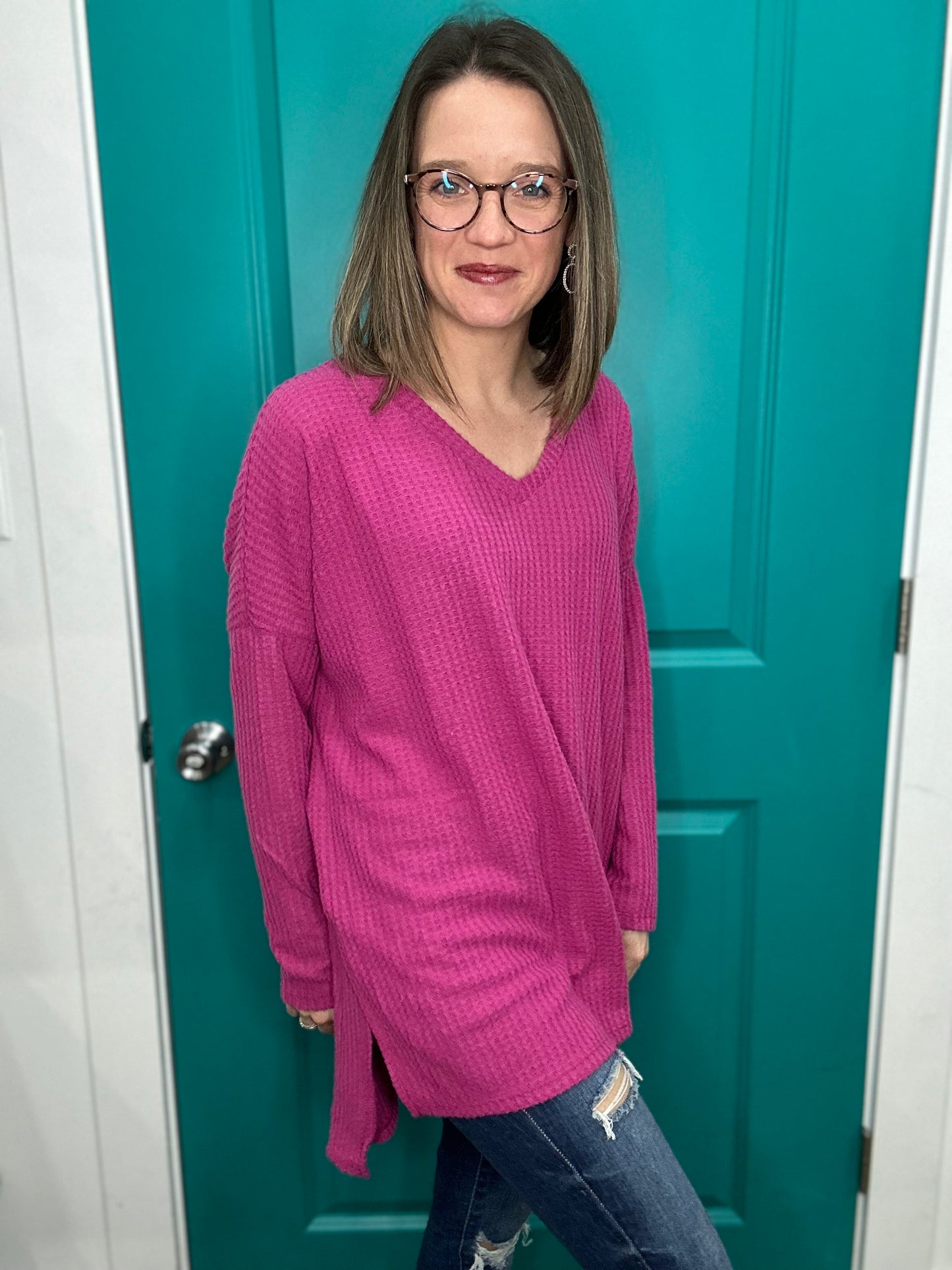 THERMAL WAFFLE SWEATER-25086