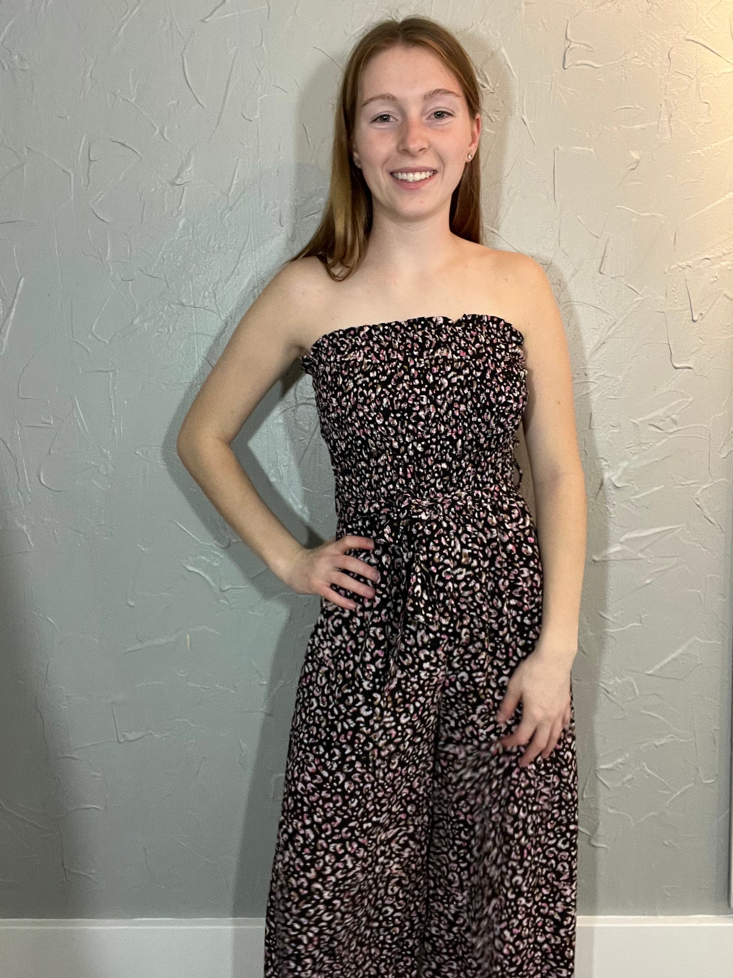 Printed Strapless Jumpsuit