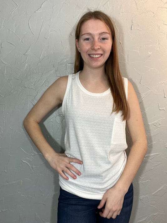 White Textured Tank