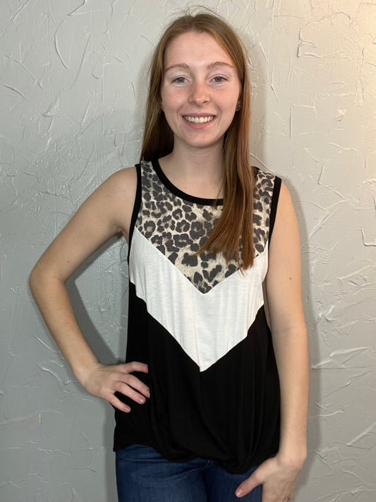 Black Colorblock Tank