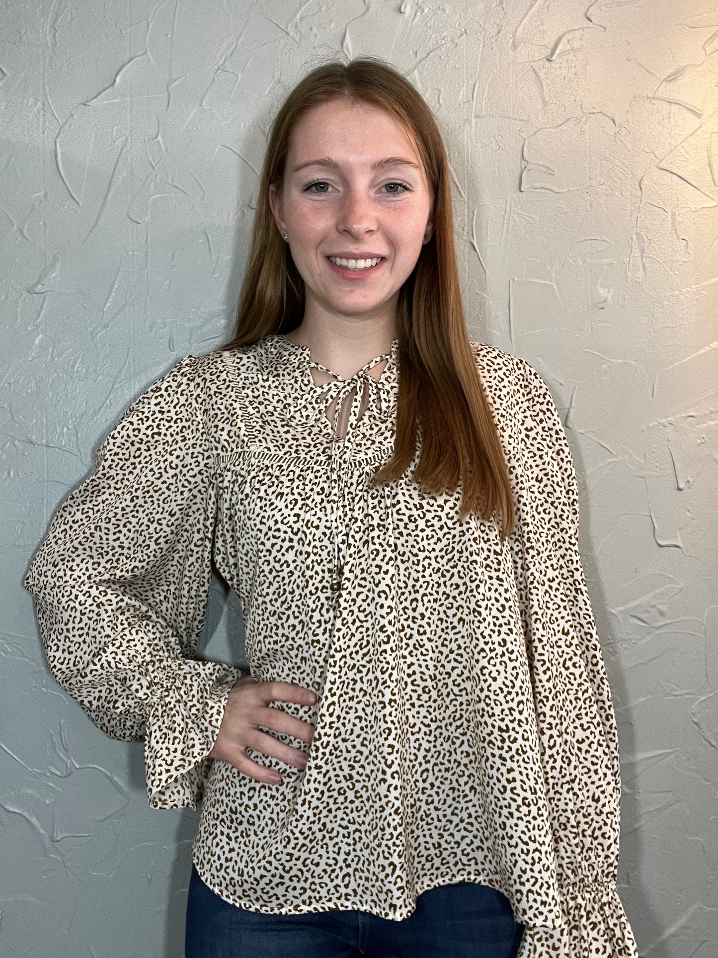 Balloon Sleeve Leopard Top