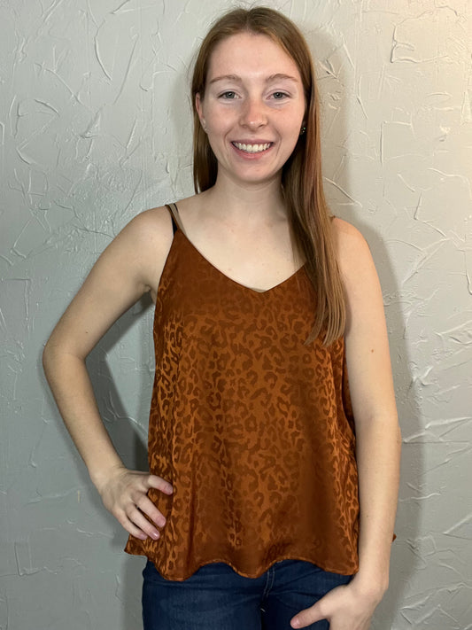 Rust Leopard Cami Top