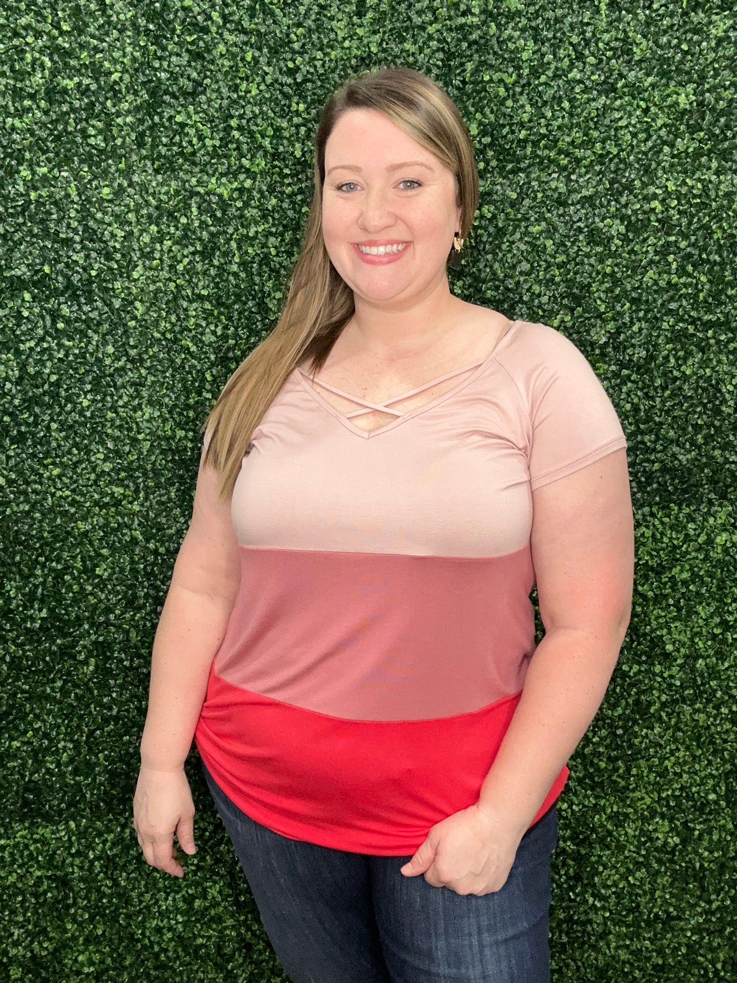 Curvy Criss Cross Colorblock