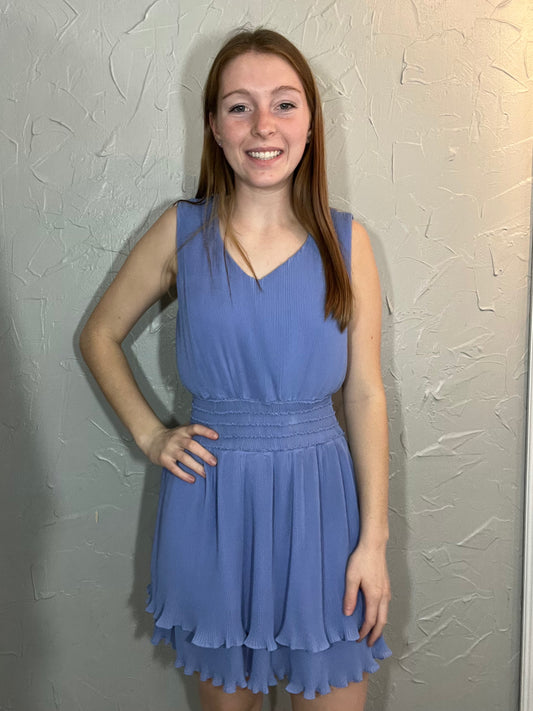 V Neck Smocked Dress