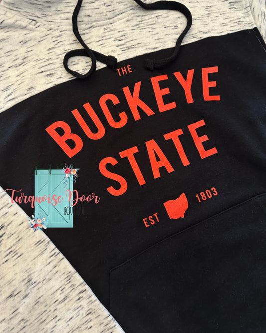 BLACK BUCKEYE COLORBLOCK HOODIE