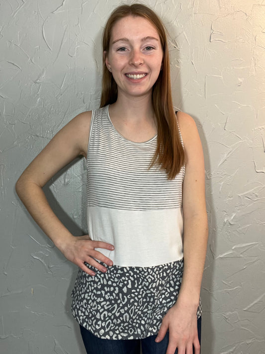 Leopard Colorblock Tank