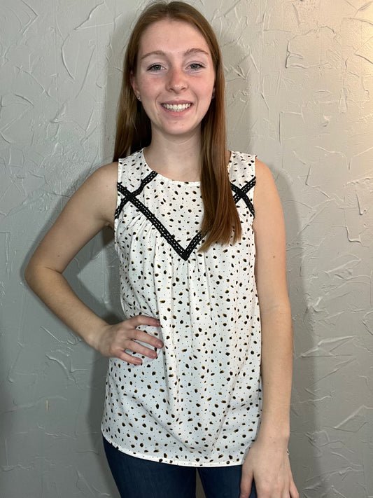 Ivory Pattern Tank Top