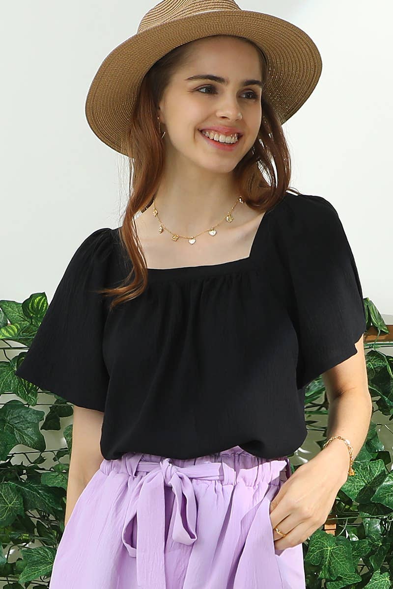 Square Neck Ruffle Top 192