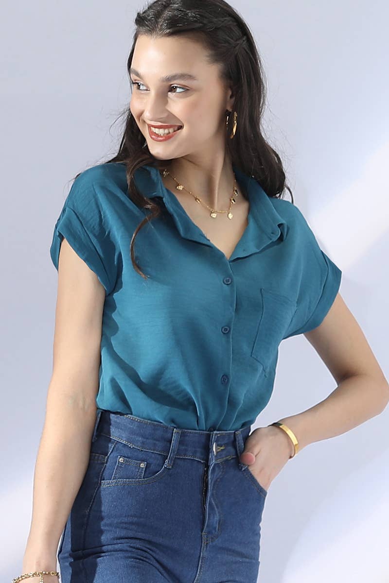 Rolled Short Sleeve Top 200