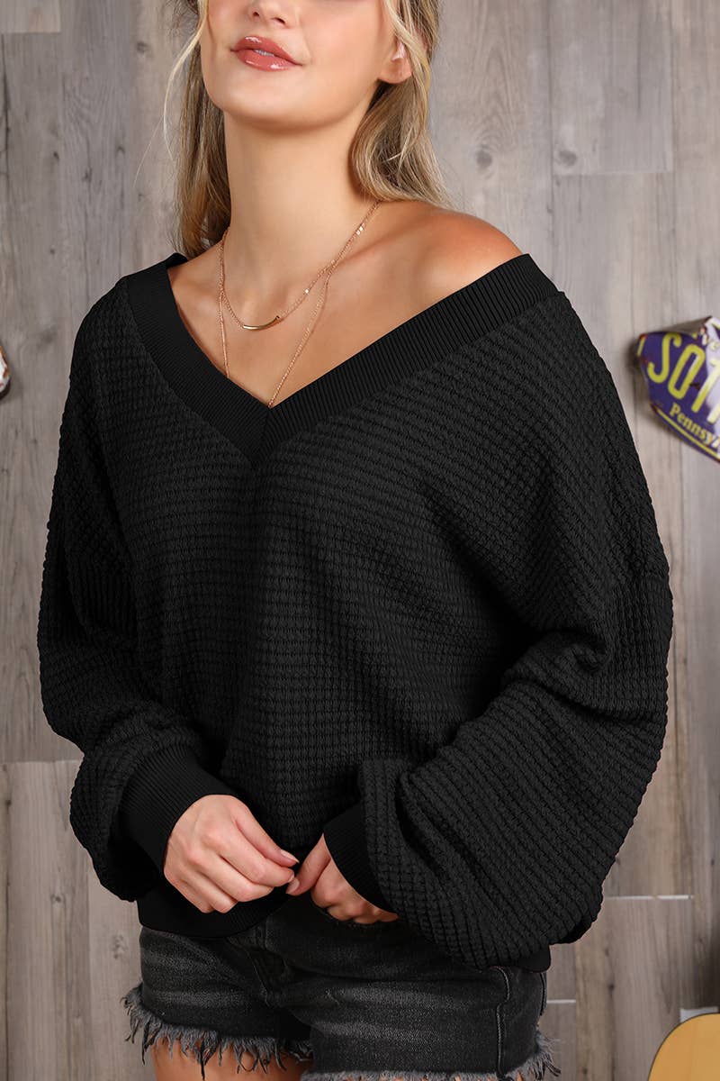 V-Neck Knit Top 712