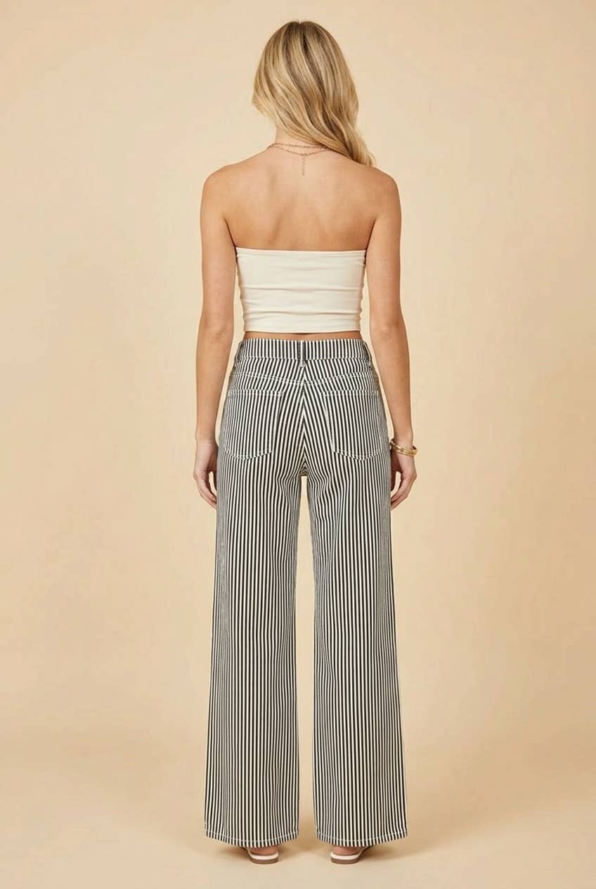 Striped Wide Leg Trousers